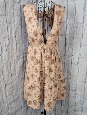 House of‎ Harlow 1960 Floral Bow Back Mini Dress Medium Cottagecore